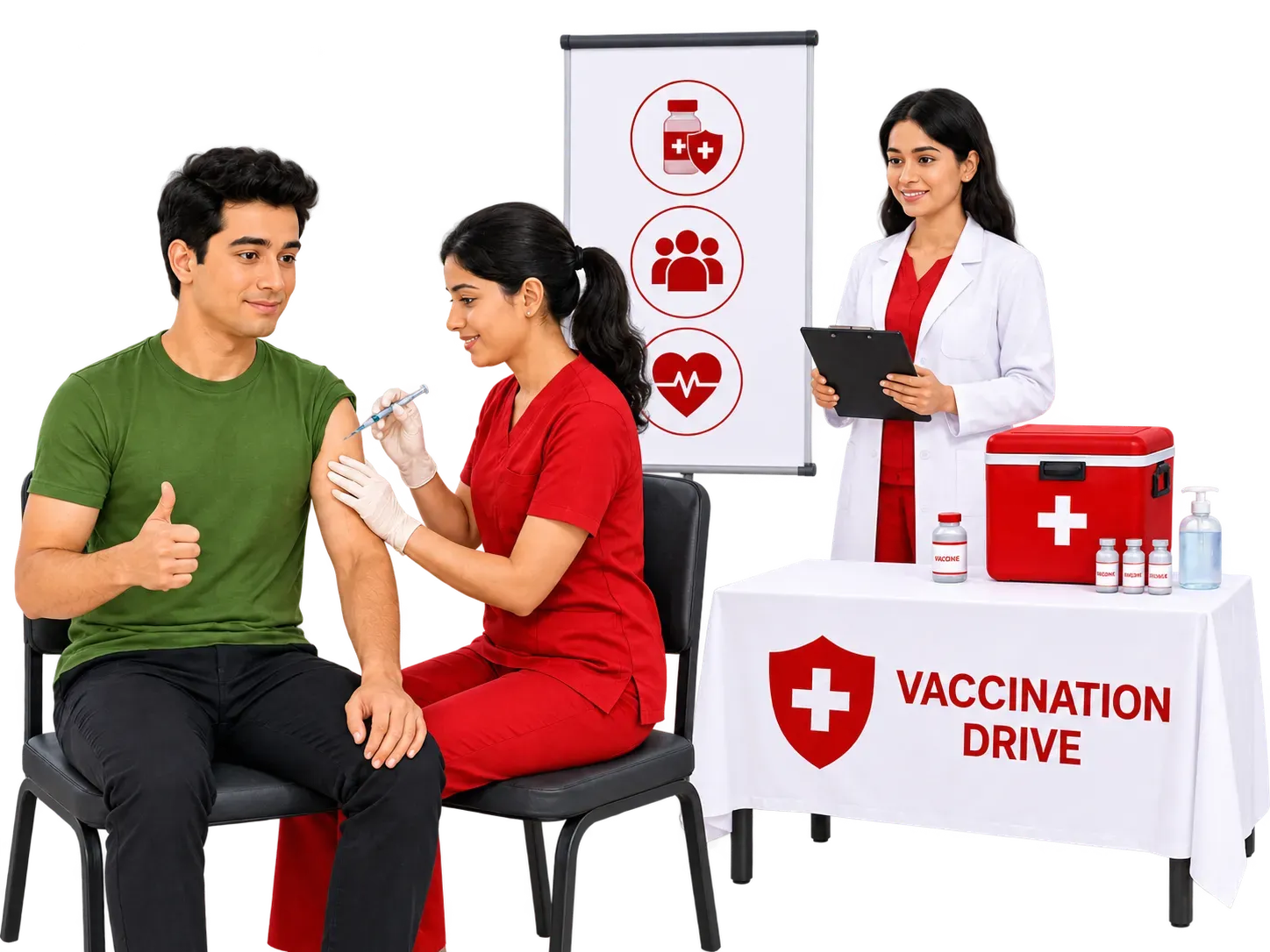 Corporate vaccination drive at a workplace